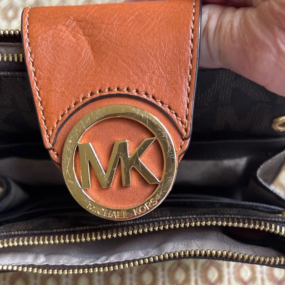 Michael Kors Brown MK Logo Crossbody Bag